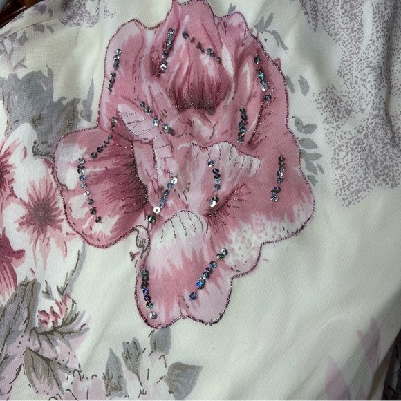 Vintage Y2K Coquette Floral Gown Fairycore Dress Asymmetric Ballet Lace Romantic - Picture 6 of 15